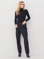 Angela Asymmetric Wrap Trousers - Black Mix