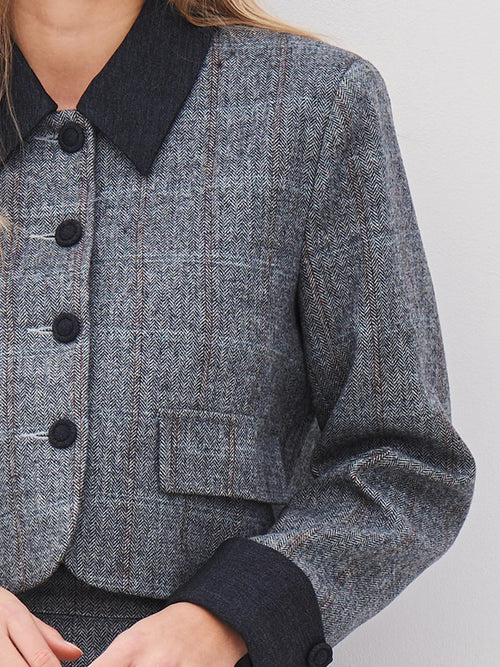 Angela Short Jacket - Grey Mix