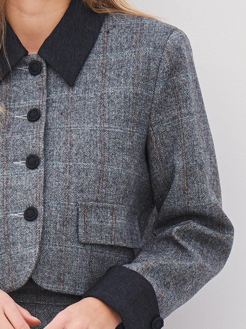 Angela Short Jacket - Grey Mix
