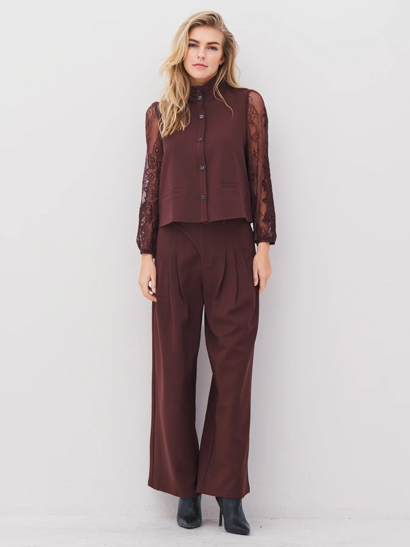 Ariel Pleated Trousers - Grape