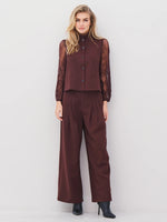 Ariel Pleated Trousers - Grape