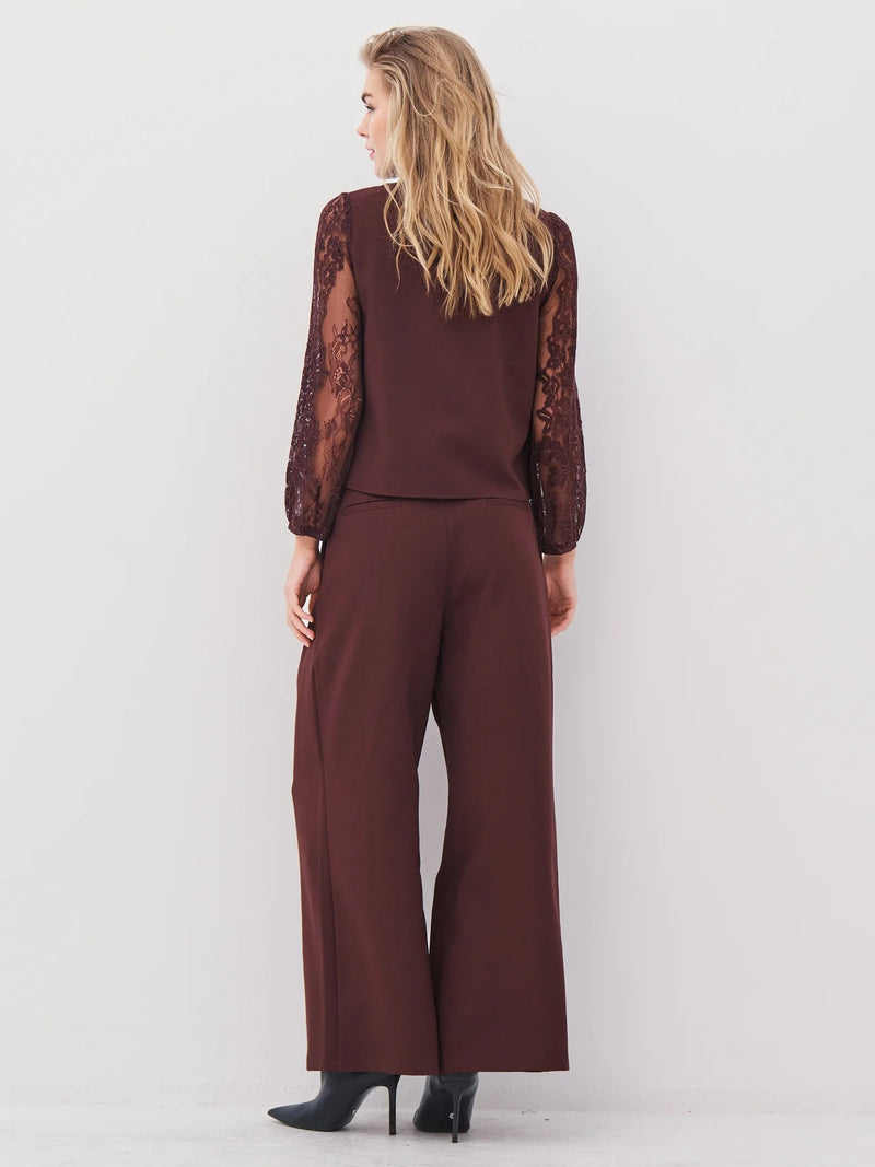 Ariel Pleated Trousers - Grape