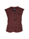Ariel Tailored Vest with Tie - Grape