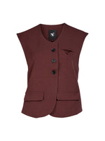 Ariel Tailored Vest with Tie - Grape