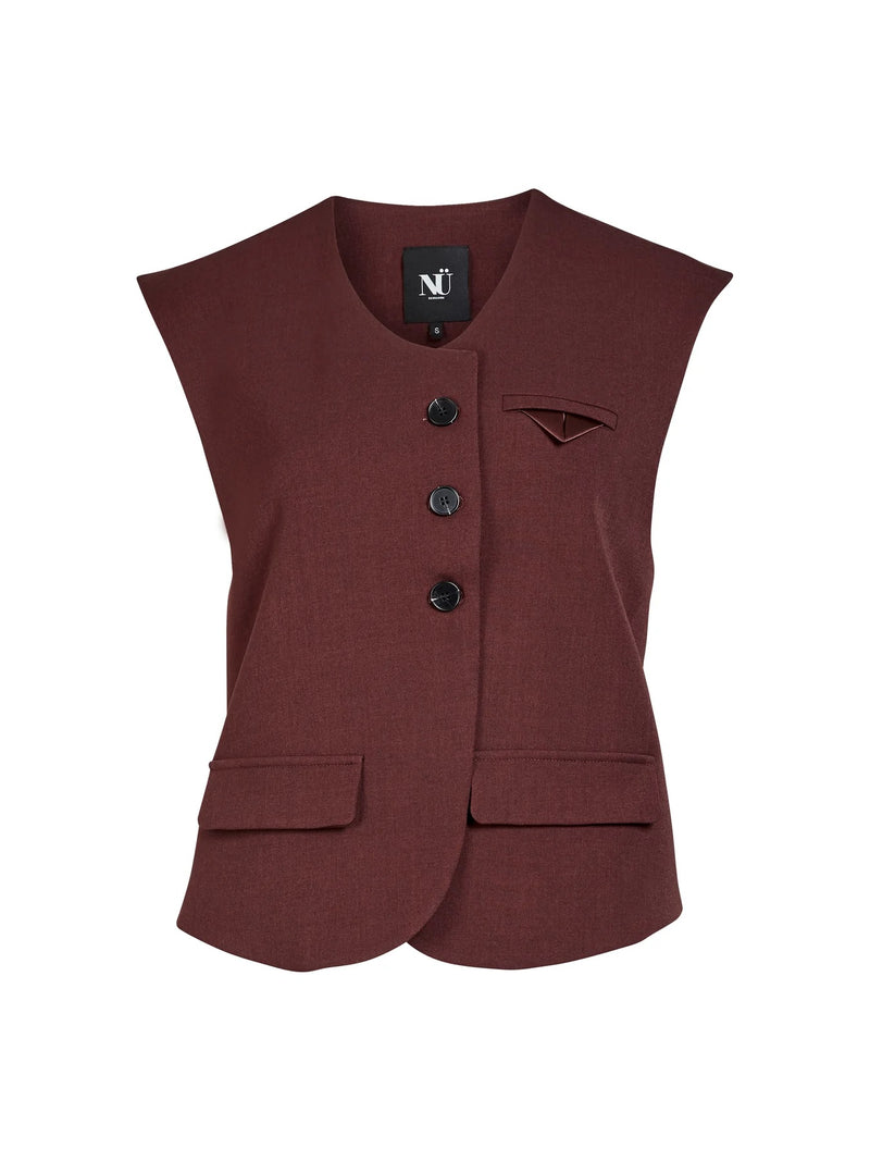 Ariel Tailored Vest with Tie - Grape