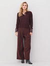 Amia Collared Knit Blouse - Grape
