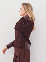 Amia Collared Knit Blouse - Grape
