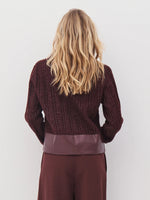 Amia Collared Knit Blouse - Grape