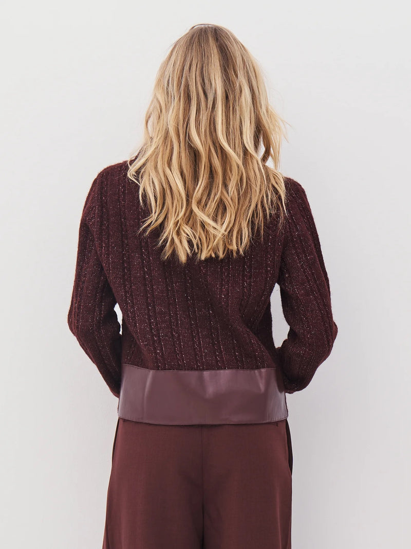 Amia Collared Knit Blouse - Grape