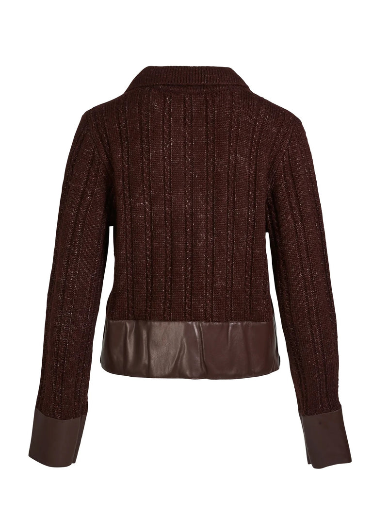 Amia Collared Knit Blouse - Grape