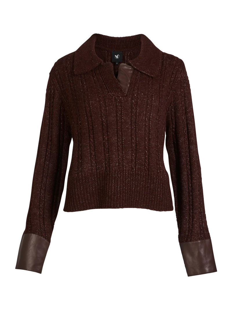 Amia Collared Knit Blouse - Grape