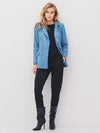 Double Breasted Patterned Blazer - Blue