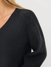 Blake Knit Sweater with Embellished Shoulder - Black