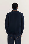 Herringbone Zip Jacket - Navy