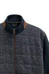 Herringbone Zip Jacket - Navy