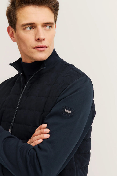 Soft Quilted Zip Jacket - Navy
