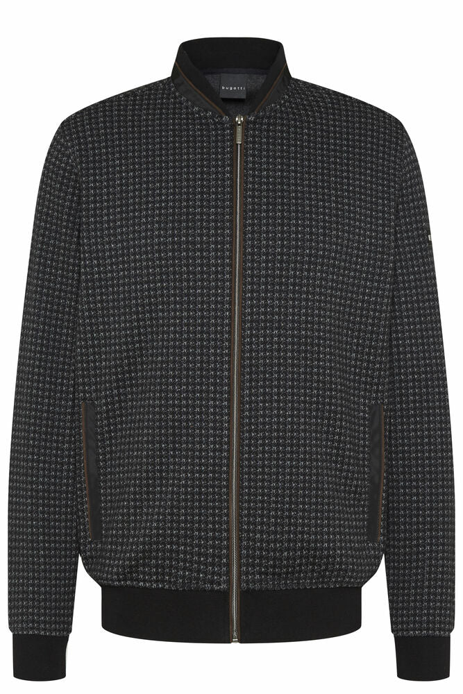 Houndstooth Zip Jacket - Charcoal