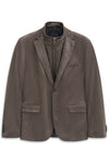 Soft Suede Insert Jacket - Taupe