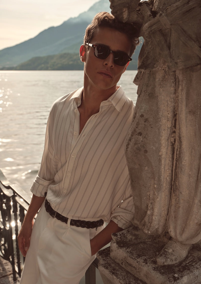 Striped Lyocell Shirt - Off White