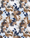 Cotton Floral Long Sleeve Shirt - Brown/Blue