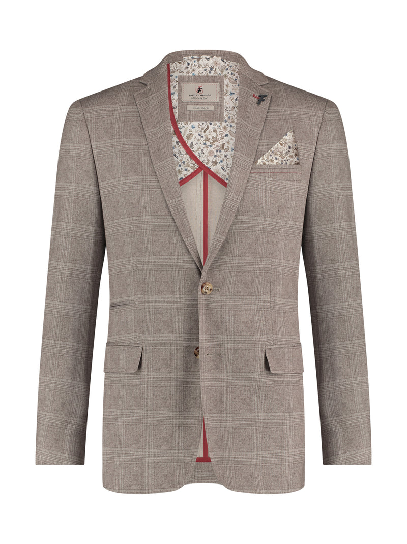 Travel Check Blazer - Dark Sand