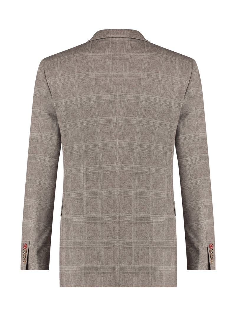 Travel Check Blazer - Dark Sand