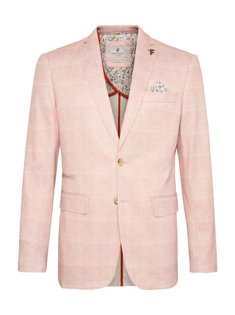 Travel Check Blazer - Pink