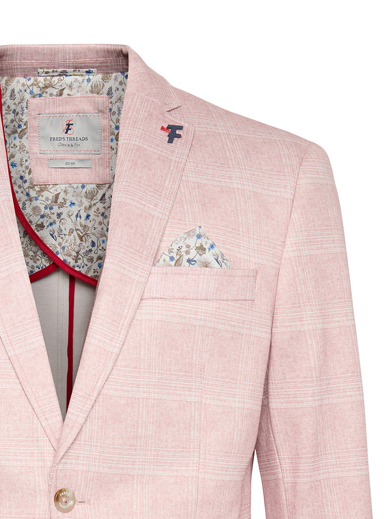 Travel Check Blazer - Pink