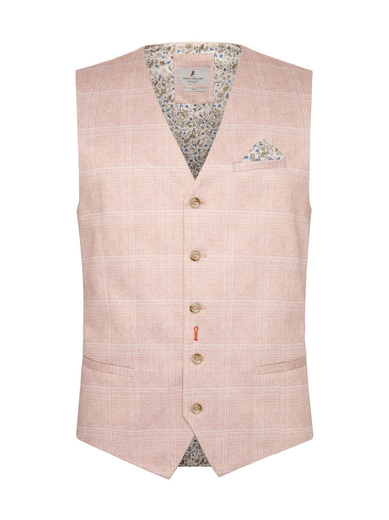 Travel Check Vest - Pink