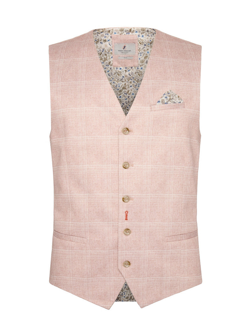 Travel Check Vest - Pink