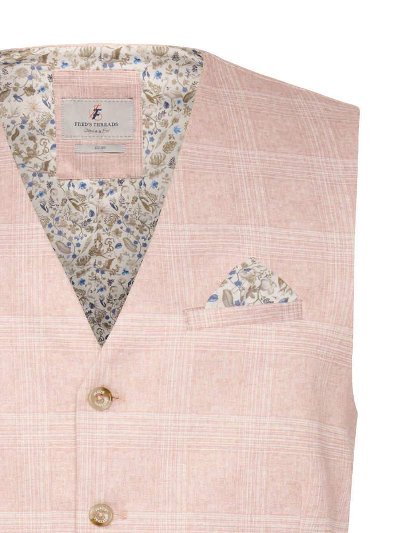 Travel Check Vest - Pink