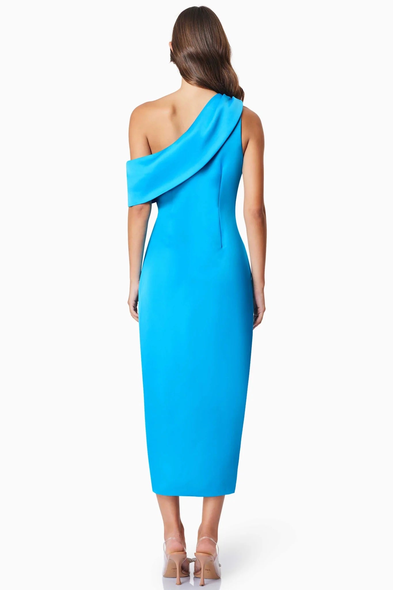 Satin Off Shoulder Cocktail Dress - Aqua Blue dolce MODA Satin Off Shoulder Cocktail Dress - Aqua Blue dolce MODA