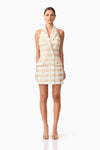 Metallic Tweed Halter Mini - Gold Mix