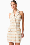 Metallic Tweed Halter Mini - Gold Mix