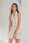 Metallic Tweed Halter Mini - Gold Mix