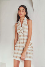 Metallic Tweed Halter Mini - Gold Mix