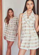 Metallic Tweed Halter Mini - Gold Mix