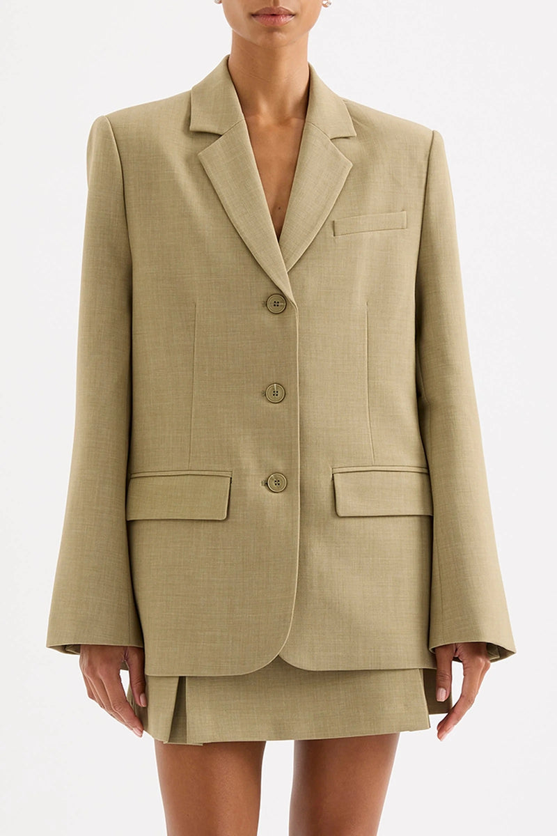 Relaxed Tailored Blazer - Moss Green