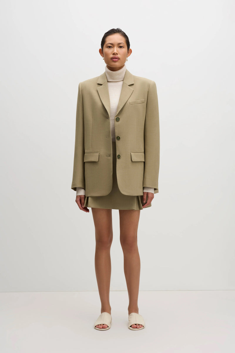 Relaxed Tailored Blazer - Moss Green