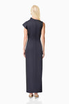 Asymmetrical Floral Gown - Black