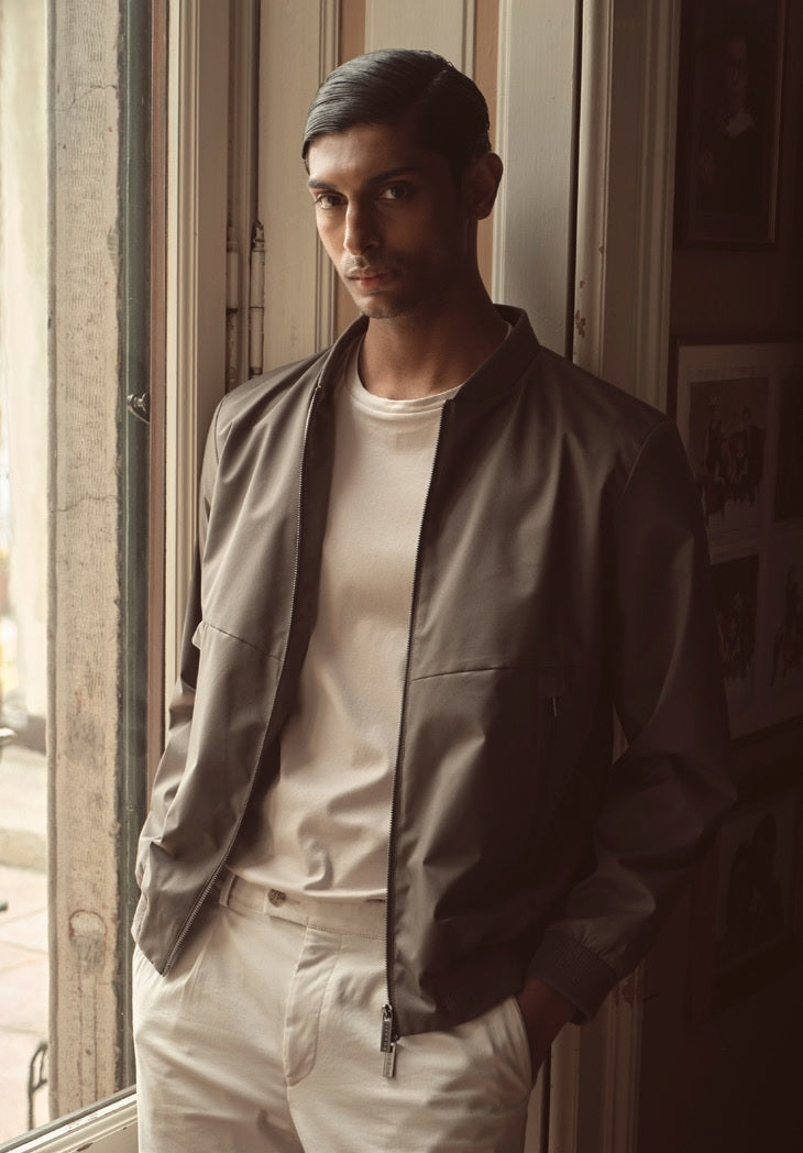 Cotton Crewneck T-Shirt - Taupe