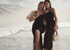 Halter Knit Maxi Dress - Black