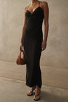 Halter Knit Maxi Dress - Black