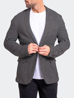 Textured Stretch Performance Blazer - Black/White