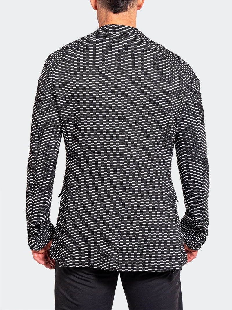 Textured Stretch Performance Blazer - Black/White