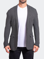 Textured Stretch Performance Blazer - Black/White