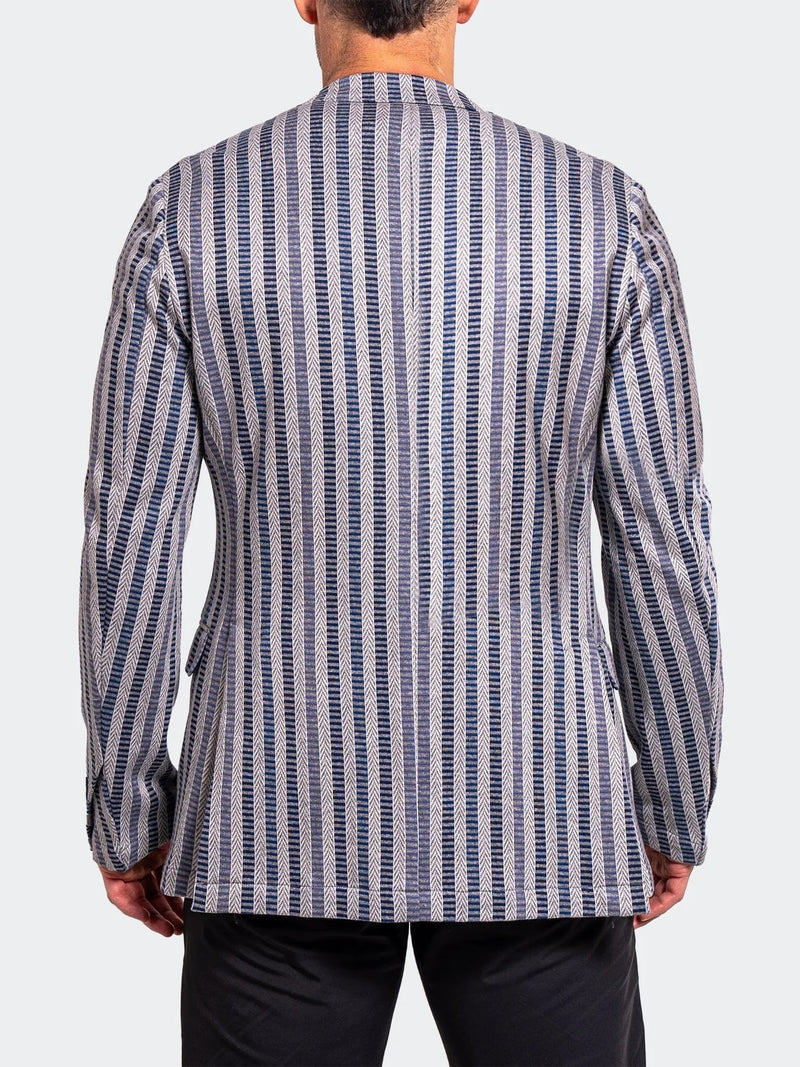 Striped Stretch Performance Blazer - Grey
