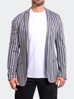 Striped Stretch Performance Blazer - Grey