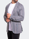 Striped Stretch Performance Blazer - Grey