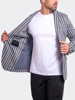 Striped Stretch Performance Blazer - Grey